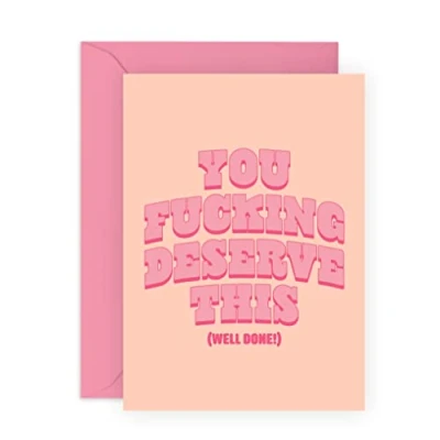Afbeelding van Central 23 Felicitatiekaarten &quot;You F*cking Deserve This&quot; Wenskaart Nieuwe baan kaarten Afstudeercadeaus Voor mannen en vrouwen Wordt geleverd met grappige stickers