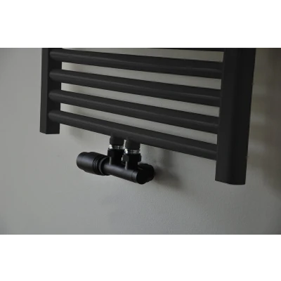 Afbeelding van Riko set thermostatisch onderblok haaks links mat zwart
