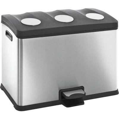 Afbeelding van Eko Rejoice pedaalemmer 3 x 12 liter mat RVS
