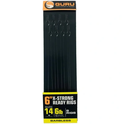 Afbeelding van Guru 6&quot; X Strong Ready Rig (8 rigs) Maat : 0.17mm haak XS Carp Spade 14