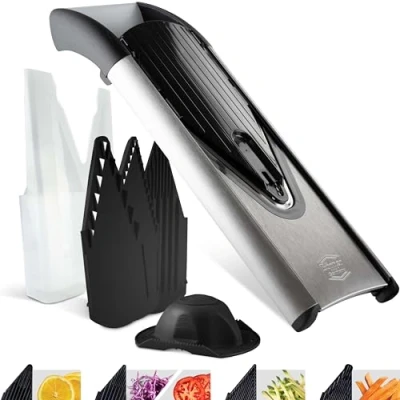 Afbeelding van Börner Mandoline V6 Starter 5 delige set snijdiktes Geschikt als Frietsnijder BPA vrij en Roestvrij Exclusive Line Zwart