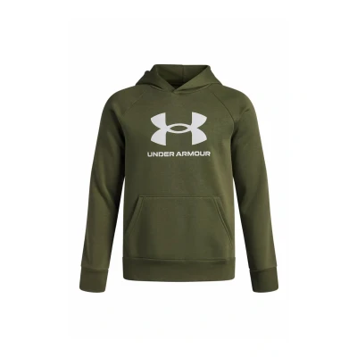 Afbeelding van Under Armour UA Rival Fleece BL Hoodie Unisex Sporttrui Groen Wit
