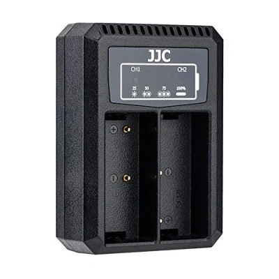 Afbeelding van JJC Dubbele USB batterijlader voor Olympus OM D E M1X, M1 Mark II, III enz. BLH 1 camera batterij