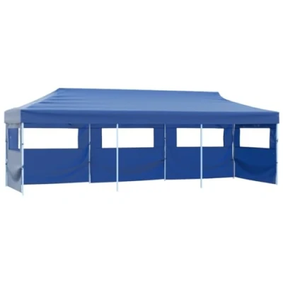 Afbeelding van Vouwtent pop up met 5 zijwanden 3x9 m blauw