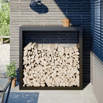 Afbeelding van vidaXL Haardhoutrek 100x40x100 cm staal zwart