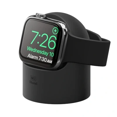 Afbeelding van elago W2 standaard compatibel met Apple Watch laadstation serie 8, Se2 (2022), 7, 6, SE, 5, 4, 3, 2, 1/45 mm / 44 42 41 40 38 (zwart)