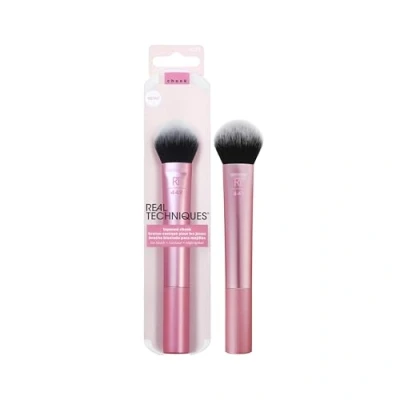 Image de REAL TECHNIQUES Pinceau de maquillage effilé pour fard à joues, surligneur ou poudre libre, poils doux, application précise, 1 pièce, rose