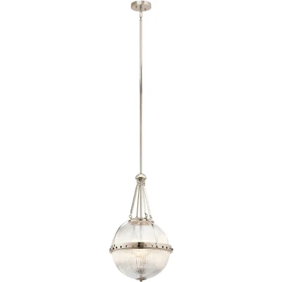 Afbeelding van Landelijke Hanglamp Steady Lighting Glas Landelijk E14 L: 38.4cm Voor Binnen Woonkamer Eetkamer Zilver
