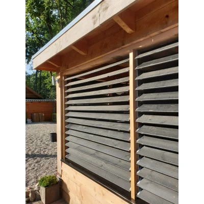 Afbeelding van Wovar Flex Fence Draaibare Lamellen voor in de tuin RVS 95 cm 2 stuks