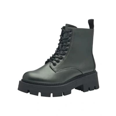 Afbeelding van Tamaris Enkellaarsjes met plateauzool, Dames, Maat: 40, Green metallic Kunststof