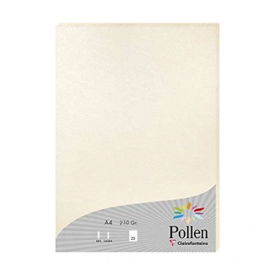 Image de Etui de 25 feuilles Pollen A4 Ivoire Irisé 210g
