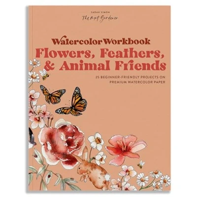 Afbeelding van Watercolor Workbook: Flowers, Feathers, and Animal Friends