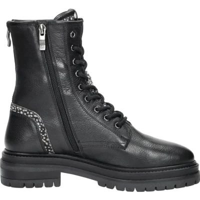 Afbeelding van Maruti Bonnie Enkellaarsjes met plateauzool, Dames, Maat: 36, black pixel Leer
