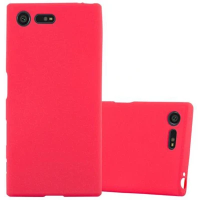 Afbeelding van Cadorabo Hoesje geschikt voor Sony Xperia X COMPACT in FROST ROOD Beschermhoes gemaakt van flexibel TPU silicone Case Cover