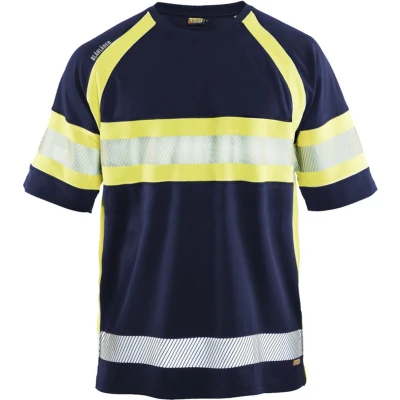 Afbeelding van Blaklader UV T shirt High Vis 3337 1051 Marine/High Geel 6XL