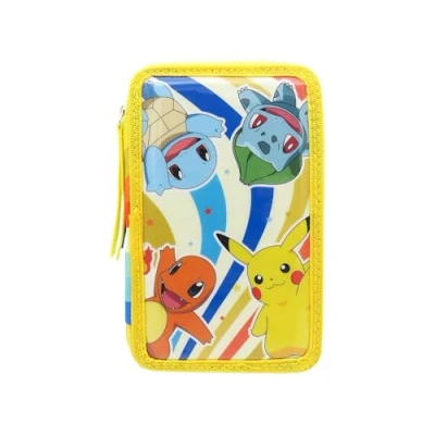 Afbeelding van CyP Brands Pokémon, etui met 3 verdiepingen, schoolmateriaal, meerkleurig, officieel product, M