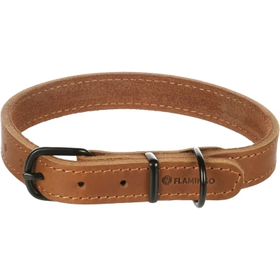 Afbeelding van Leren halsband hond Montana cognac M