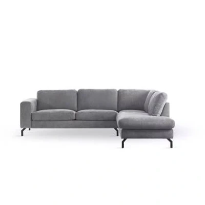 Afbeelding van Hoekbank 3 Zits Vierkant Stof Grijs Rechts 262x206x84cm Harmony Giga Meubel