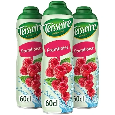 Image de Teisseire Sirop de boisson framboise/framboise 600 ml au goût identique fruit (lot 3)