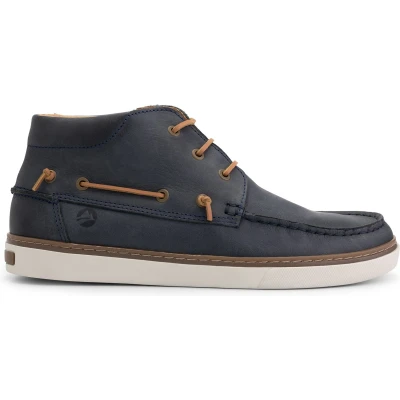 Afbeelding van Travelin Helford Veterboots, Heren, Maat: 41, Navy Leer