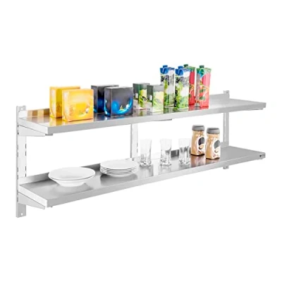 Afbeelding van Royal Catering Wandrek Keukenrek Kruidenrek 2 planken 160 cm