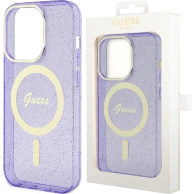 Afbeelding van Guess GUHMP14XHCMCGU hoesje voor iPhone 14 Pro Max 6.7 paars/paars hardcase Glitter Goud MagSafe