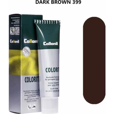 Afbeelding van Collonil COLORIT 50ml kleur/glans bruin donker dekkende schoensmeer verf voor (kinder) schoenen van glad leer