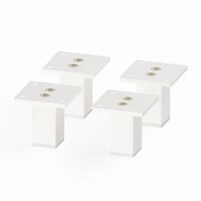 Afbeelding van sossai® Exclusief klein meubelpoten E3MF hoogte: 100 mm kleur: wit materiaal: aluminium set van 4 montageaccessoires inbegrepen
