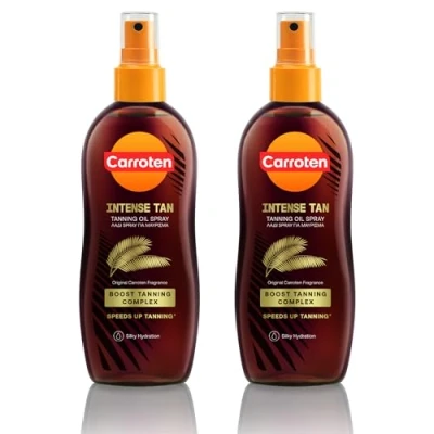 Afbeelding van Carroten intensieve bruiningsolie 300 ml (2 stuks) bruiningsversneller bruiningsactivator vitamine A en E