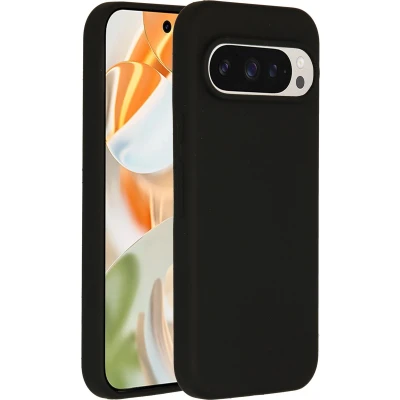 Afbeelding van Accezz Hoesje Geschikt voor Google Pixel 9 / Pro Siliconen Liquid Silicone Backcover Zwart