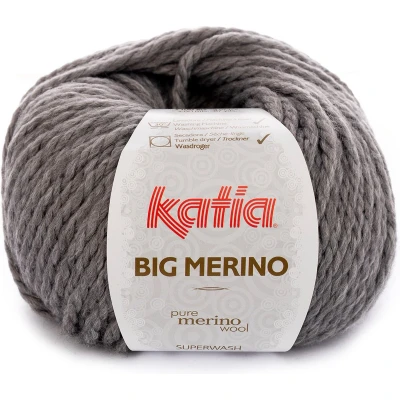 Afbeelding van Big merino garen Katia Grijs Kleurnr. 12 wol haakgaren breien haken breigaren voor interieur baby super zacht breiwol