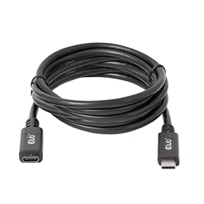 Afbeelding van club3D USB C kabel 3.2 Gen1 (USB 3.0 / 3.1 Gen1) stekker, bus 2.00 m Zwart CAC 1529