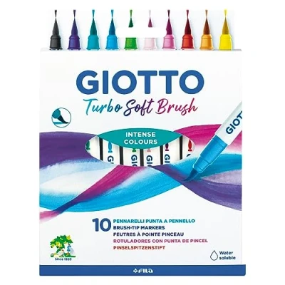 Afbeelding van Set Viltstiften Giotto Turbo Soft Brush Multicolour Doosje Penseel 10 Onderdelen