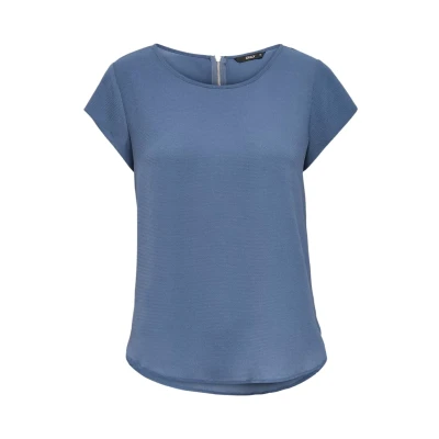 Afbeelding van ONLY Onlvic Tshirt basic, Dames, Maat: 34, Vintage indigo