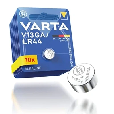 Afbeelding van VARTA 10 stuks V13GA alkaline knoopcellen 1,5 V voor speelgoed, rekenmachines, compacte meetapparaten met lange levensduur en hoge prestaties
