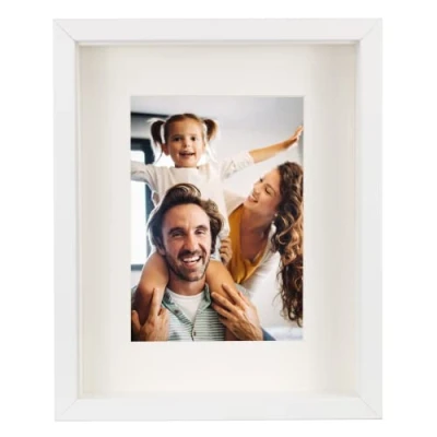 Afbeelding van 20 x 25 cm 3D box fotolijst met passe partout, 13 cm, wit