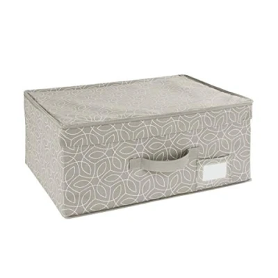 Afbeelding van WENKO Opbergdozen, weegschaal, opbergmand met deksel, polypropyleen, 44 x 19 33 cm, taupe