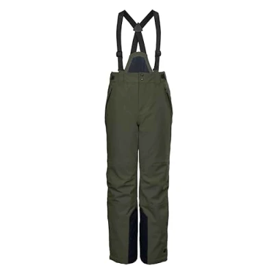 Afbeelding van killtec 37310 000 KSW 79 BYS SKI PNTS functionele skibroek voor jongens met afneembare slabbetjes, sneeuwvanger en randbescherming donkerolijfgroen, 176