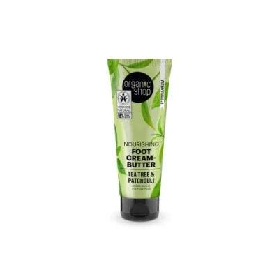Afbeelding van Organic Shop Voedende voetcrème, boter, tea tree en patchoeli (75 ml)