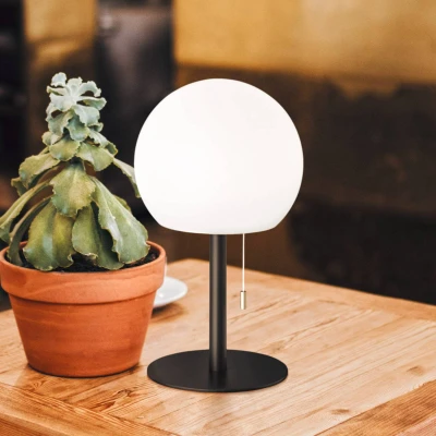 Afbeelding van LED accu tafellamp Trivento, zandzwart