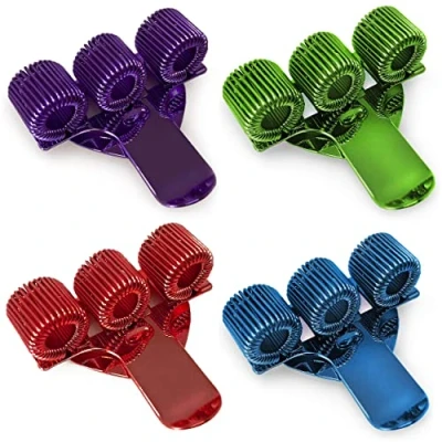 Afbeelding van Set van 4 kleurrijke pennenhouders met clip, 1 x rood, blauw, groen en paars, ideaal voor verpleegsters, artsen