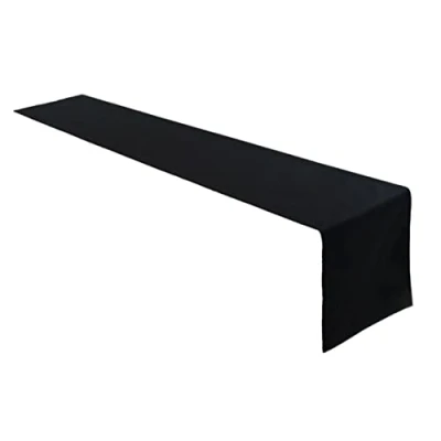 Afbeelding van Lemos Home Tafelloper van hoogwaardige kwaliteit 100% katoen Conceptcollectie Kleur en maat naar keuze 40 x 180 cm Zwart