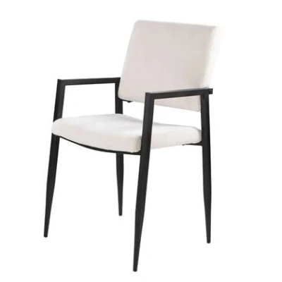 Afbeelding van Giga Meubel Eetkamerstoel Elin Beige Stof Zithoogte 47cm Set van 2