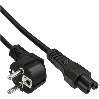 Image de InLine Câble d&#039;alimentation IEC 60320 C5 pour power CEE 7/7 (M) 2 m connecteur à 90 noir