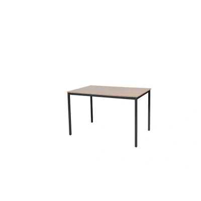 Afbeelding van Domino Basic bureautafel, vaste hoogte met 120x80cm havana/ kersen licht 25mm blad en aluminium (RAL9006) 4 poot frame