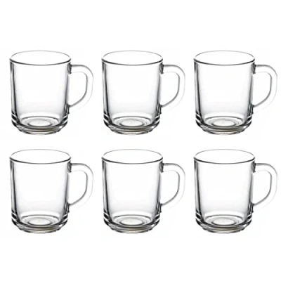 Afbeelding van Pasabahce 55029 Theeglazen, set van 6 theeglazen met pub handvat, voor thee, latte macchiato, Irish Coffee, punch, glühwein, warme chocolademelk