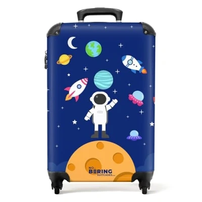 Afbeelding van NoBoringSuitcases.com® Kinderkoffer jongen ruimte Trolley kinderen 55x35x25