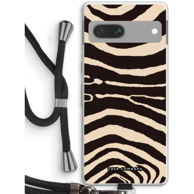 Afbeelding van Case Company® hoesje met Koord geschikt voor Google Pixel 7 Arizona Zebra Telefoonhoesje Zwart Bescherming aan alle Kanten en Over de Schermrand