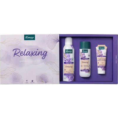 Afbeelding van Kneipp Relaxing Collection Luxe Geschenkset Cadeauverpakking Cadeau Giftset Vegan Lavendel Inhoud: Douche foam 200 ml + Douchegel Body lotion 75