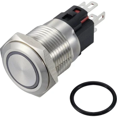 Afbeelding van TRU COMPONENTS TC 12647400 Drukschakelaar 250 V/AC 3 A 1x uit/(aan) IP65 Rood Continu RVS 1 stuk(s)